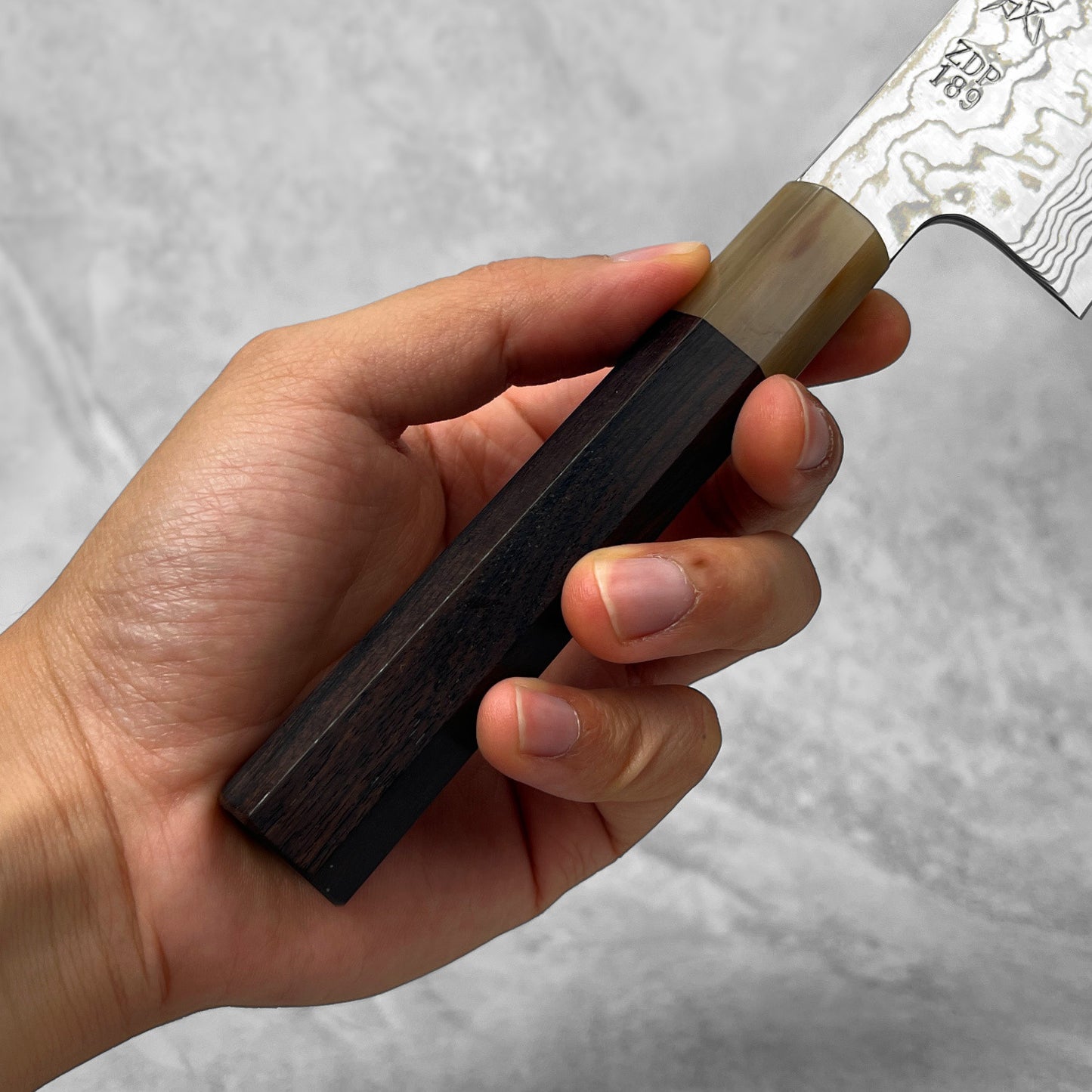Sukenari ZDP189 Damascus Kiritsuke Gyuto