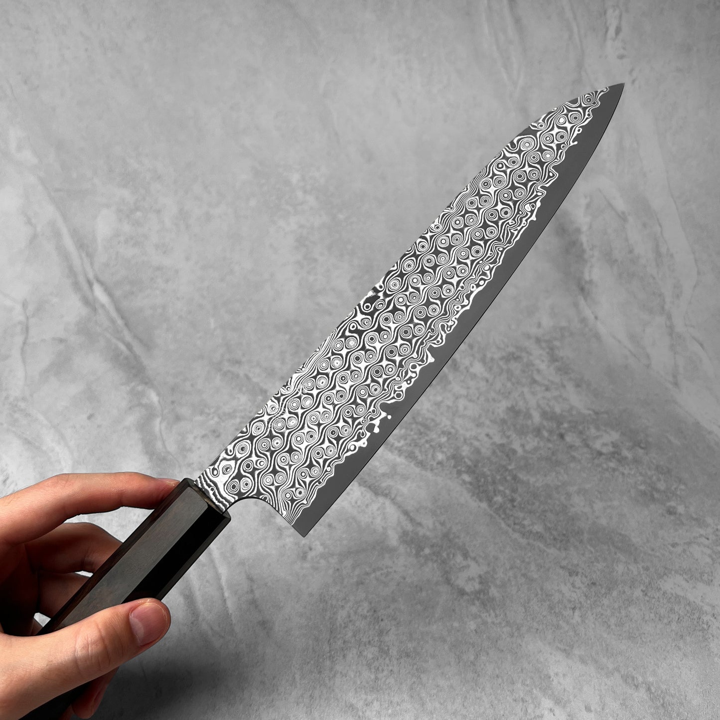 Nigara Hamono Anmon "Raindrop Damascus" SG2 Gyuto 240mm