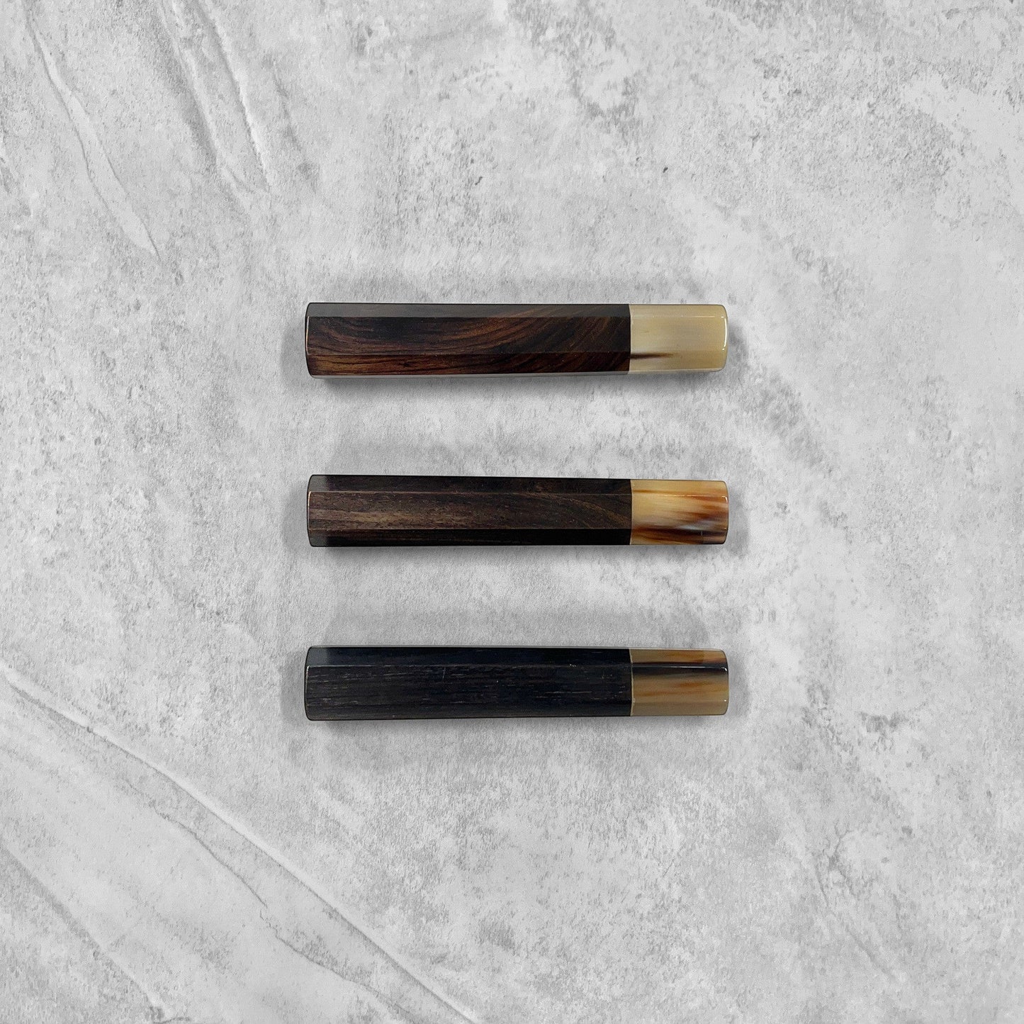Ebony Octagonal Handle with White Buffalo Horn Ferrule