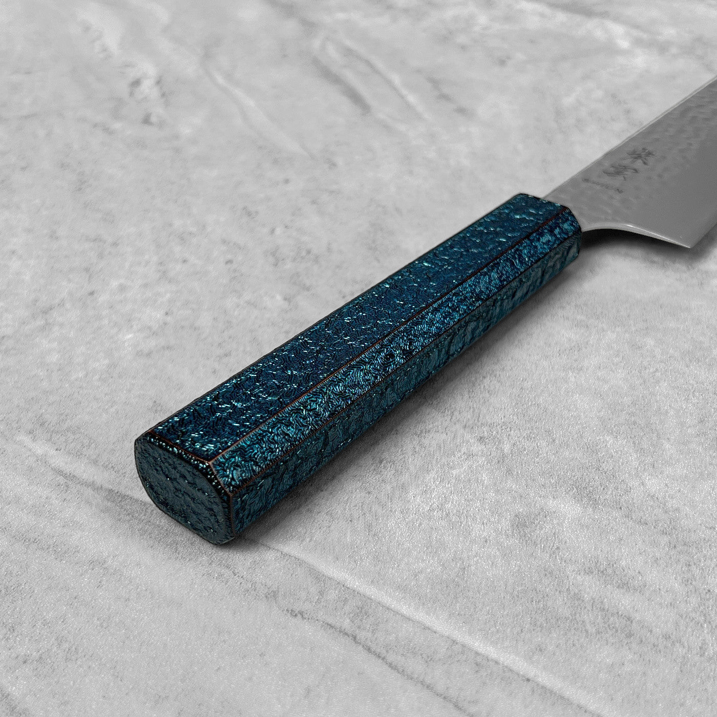 Seki Kanetsugu Shiun VG10 Cerulean Blue Santoku 170mm
