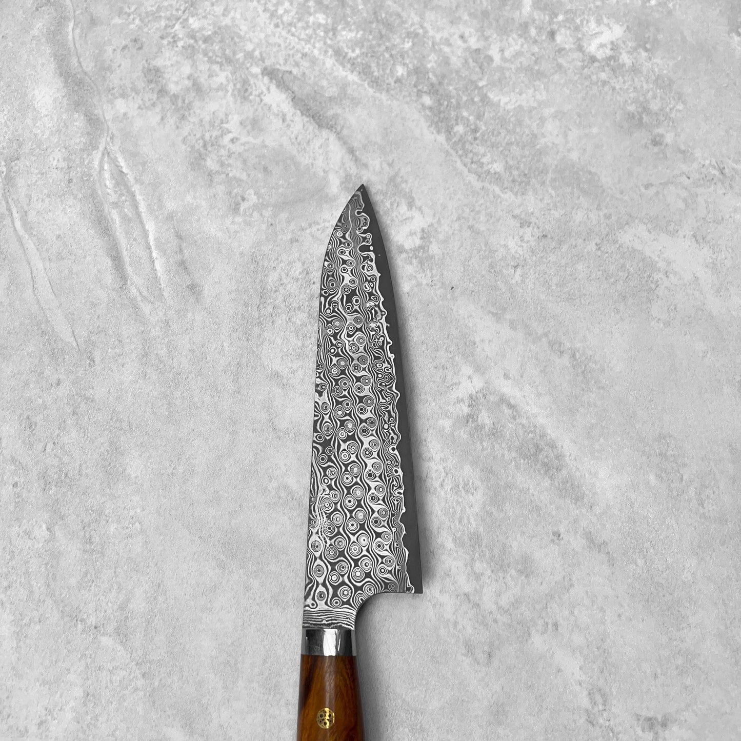 Nigara Hamono Anmon "Raindrop Damascus" SG2 Ironwood Western Gyuto 210mm