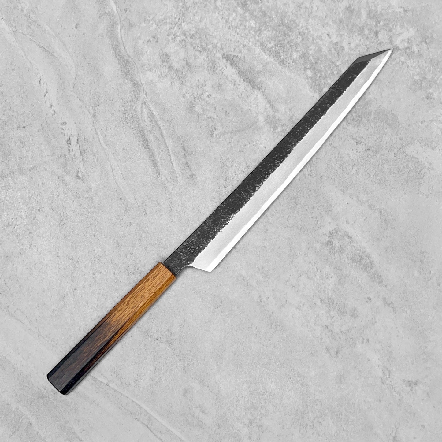 Sakai Takayuki Homura Guren Blue #2 Kurouchi Tsuchime Kengata Yanagiba 300mm (by Itsuo Doi)