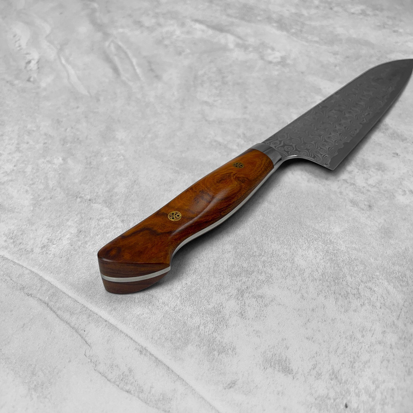 Nigara Hamono Anmon "Raindrop Damascus" SG2 Ironwood Western Gyuto 210mm
