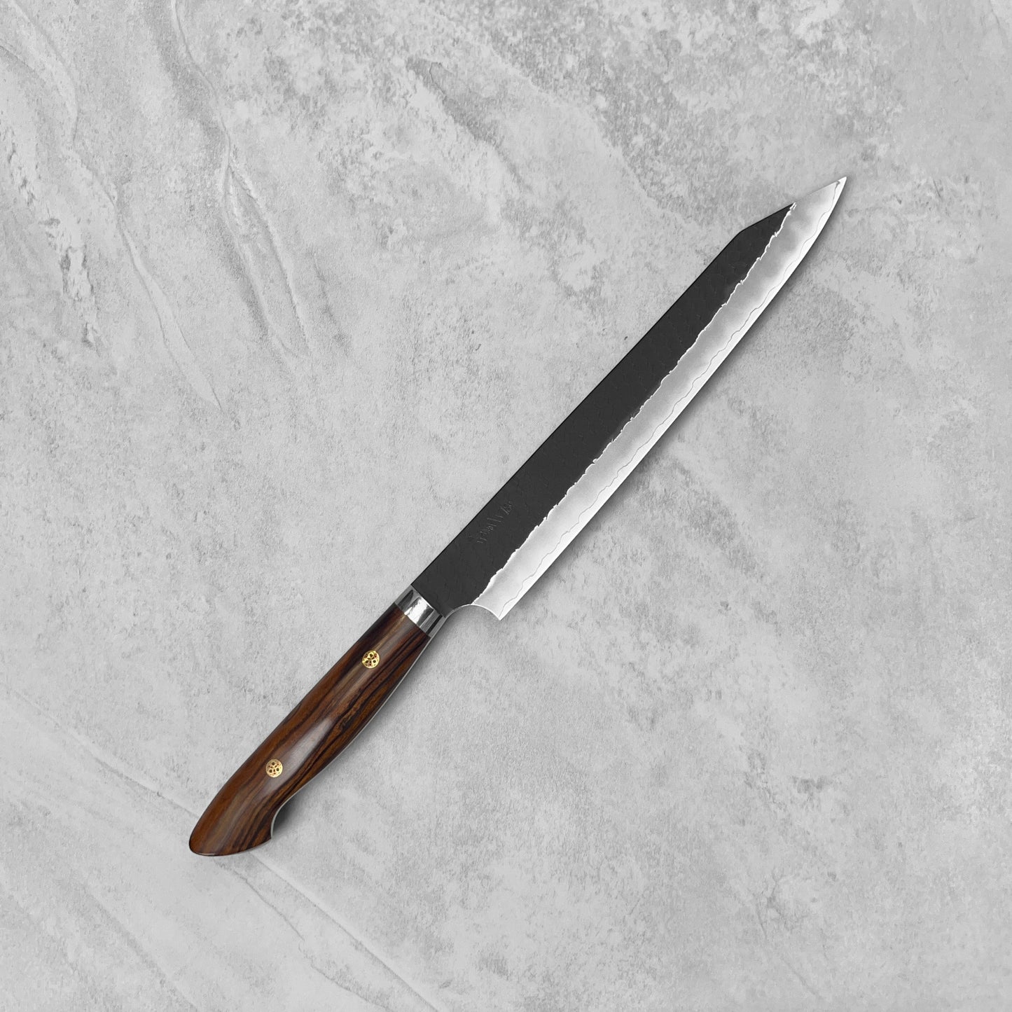Nigara Hamono SG2 Kurouchi Tsuchime Ironwood Western Kiritsuke Sujihiki 255mm