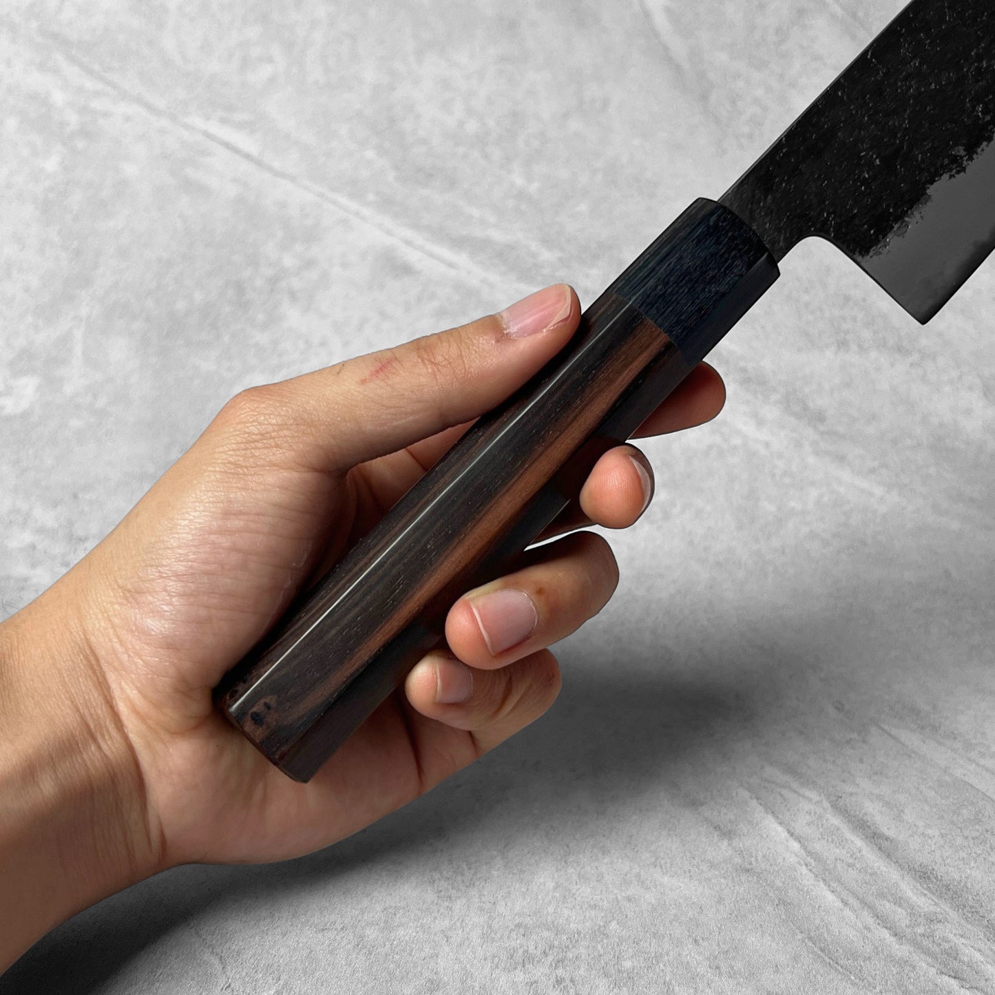 Mutsumi Hinoura AS Kurouchi Nashiji Kiritsuke Gyuto 210mm