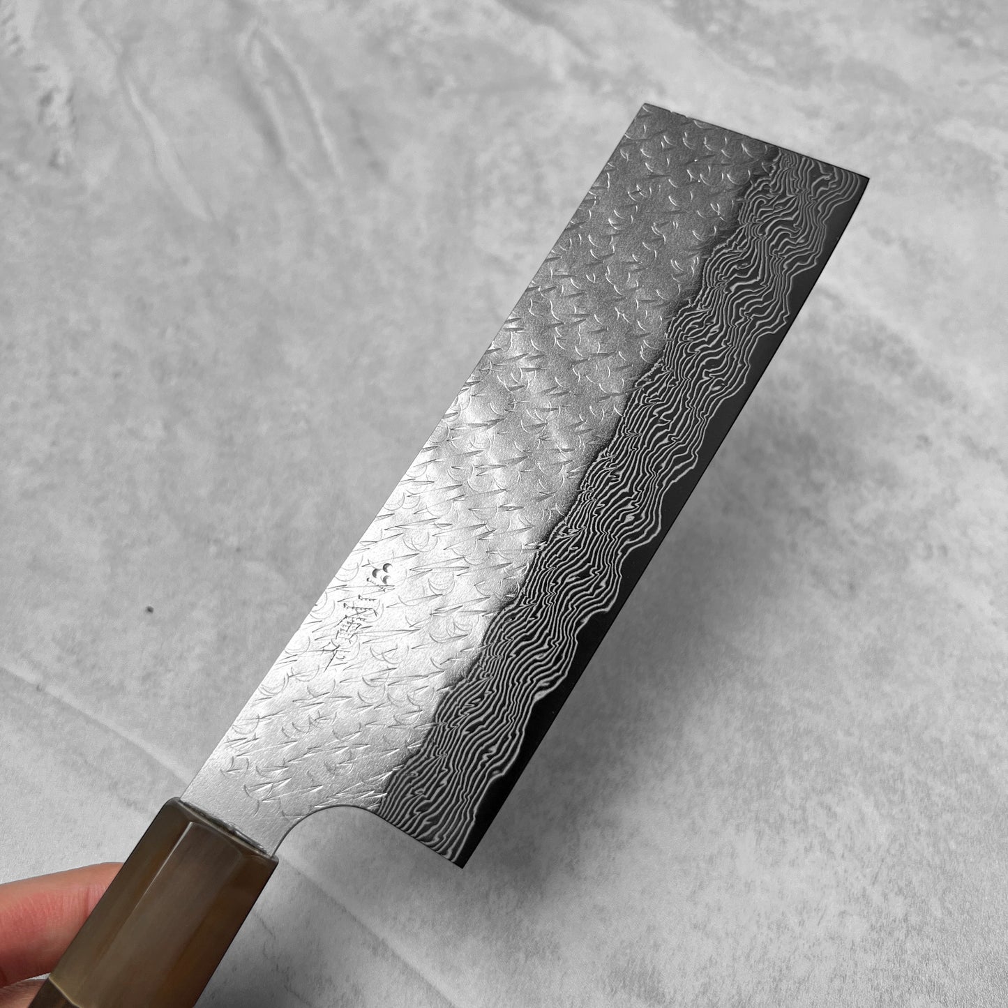 Nigara Hamono SG STRIX Tsuchime Damascus Nakiri 180mm
