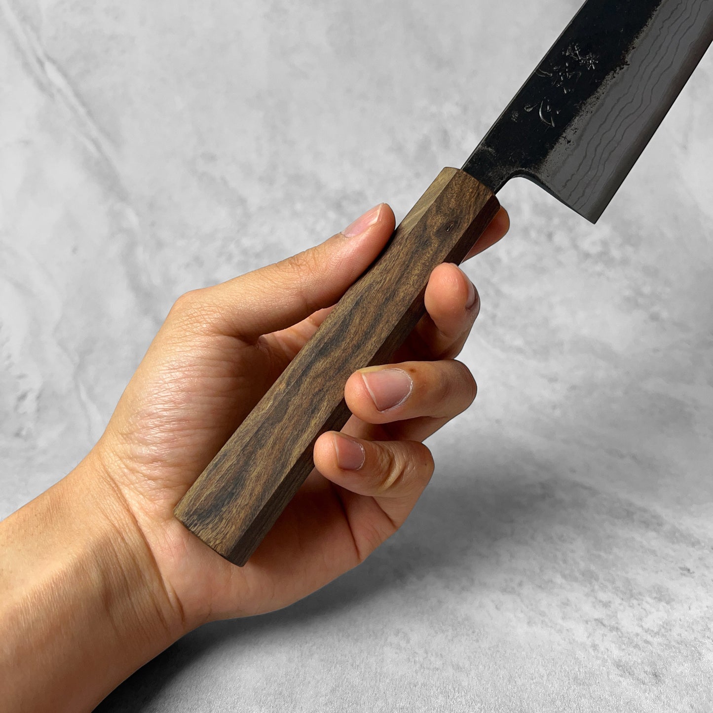 Hatsukokoro Kumokage Blue #2 Kurouchi Damascus Bunka 180mm