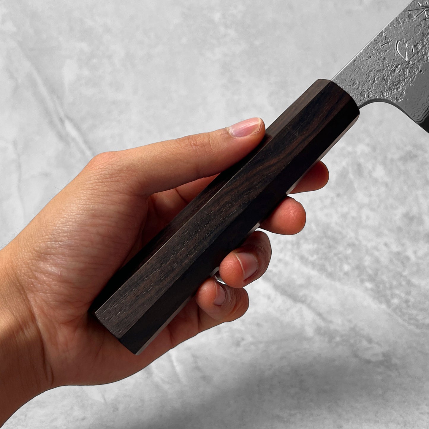 Hatsukokoro Ryusui Blue #2 Nashiji Damascus Gyuto