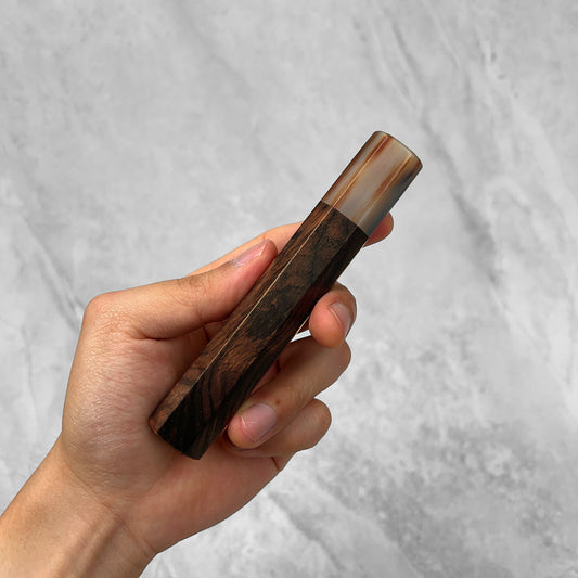 Ebony Octagonal Handle with White Buffalo Horn Ferrule
