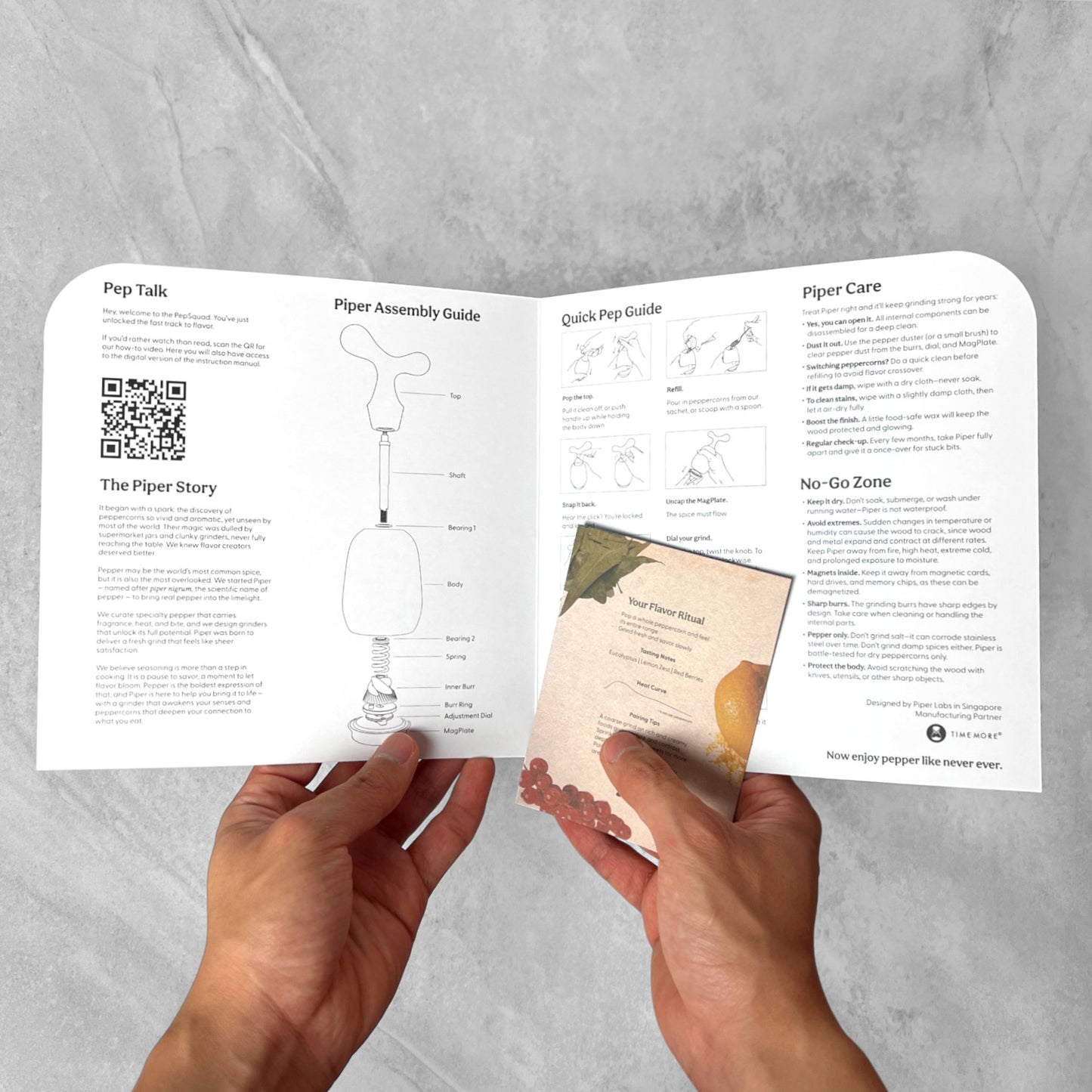 Piper Pepper Grinder (+ Single Origin Artisanal Peppercorns)