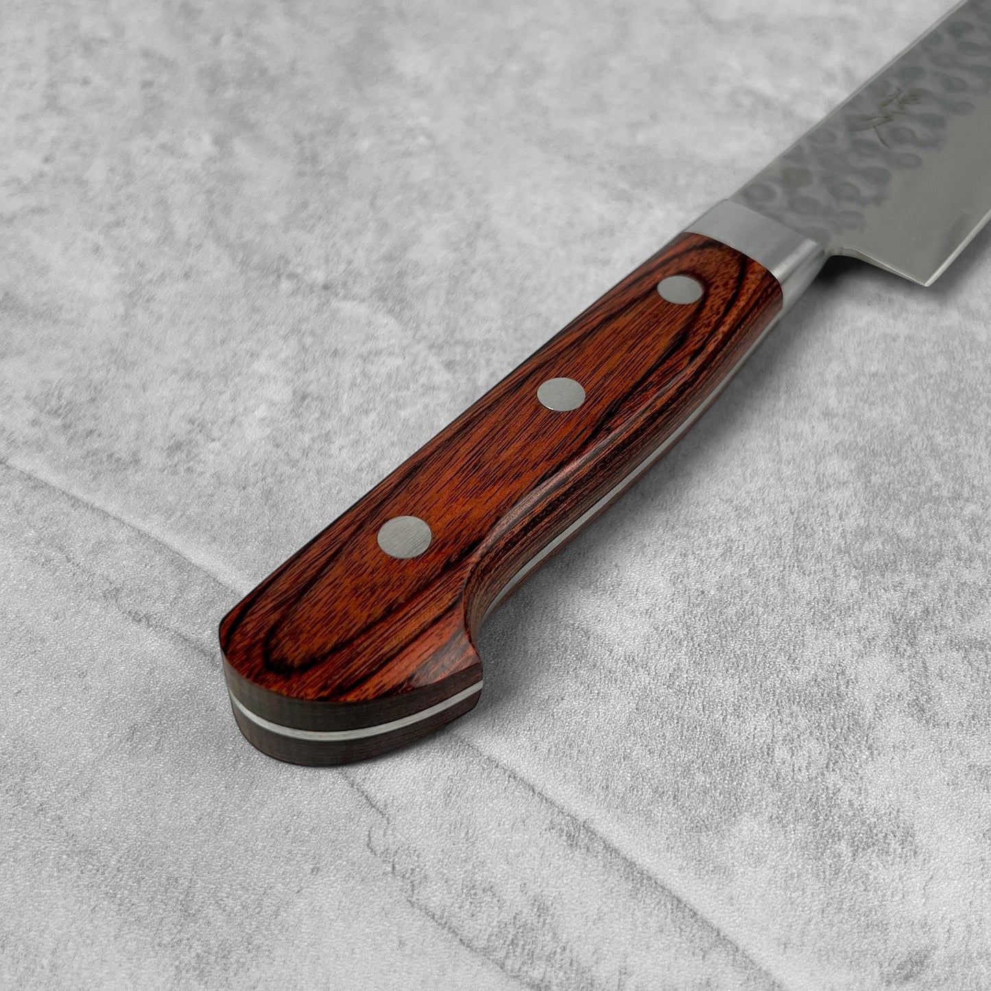 Tsunehisa VG10 Tsuchime Damascus Brown Western Sujihiki 240mm