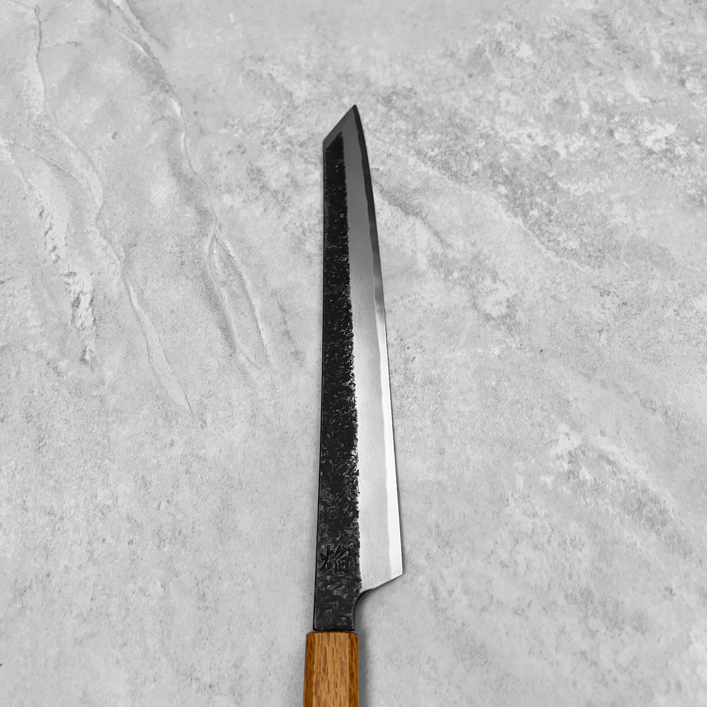 Sakai Takayuki Homura Guren Blue #2 Kurouchi Tsuchime Kengata Yanagiba 300mm (by Itsuo Doi)