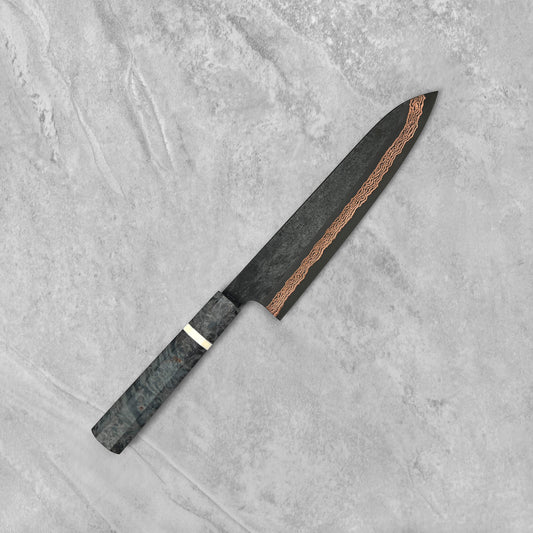 Hatsukokoro Yorokobi SLD Kurouchi Copper Damascus Gyuto