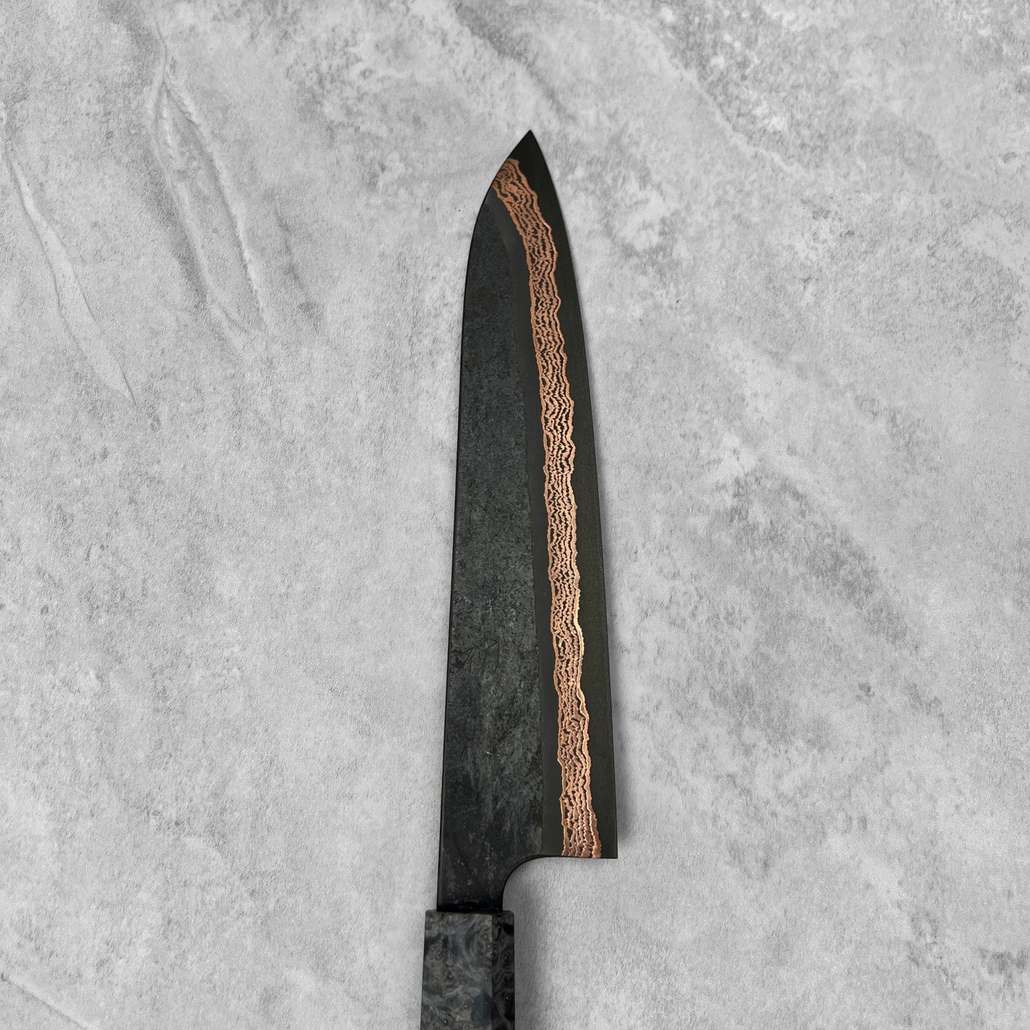 Hatsukokoro Yorokobi SLD Kurouchi Copper Damascus Gyuto