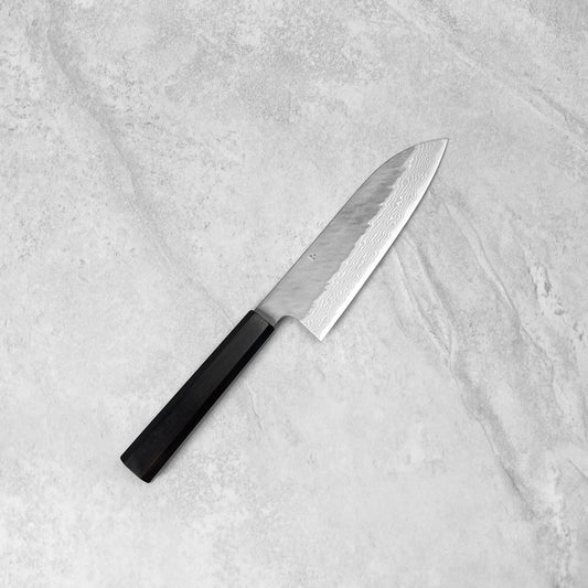 Nigara Hamono VG10 Tsuchime Damascus Santoku 180mm