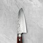 Tsunehisa VG10 Tsuchime Damascus Brown Western Santoku 180mm