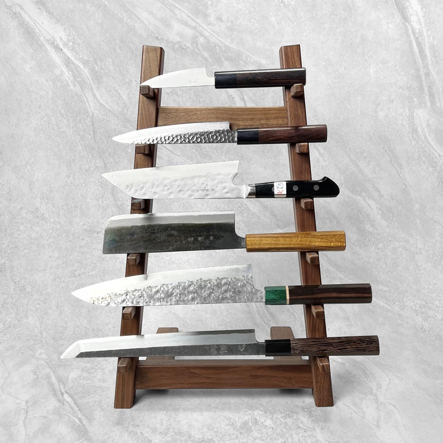 6-Tier Walnut Knife Stand