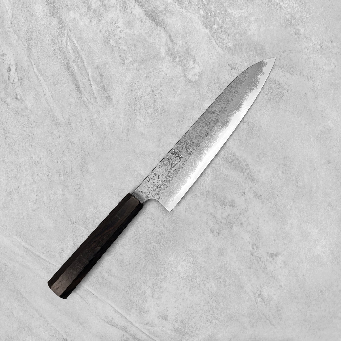 Hatsukokoro Ryusui Blue #2 Nashiji Damascus Gyuto