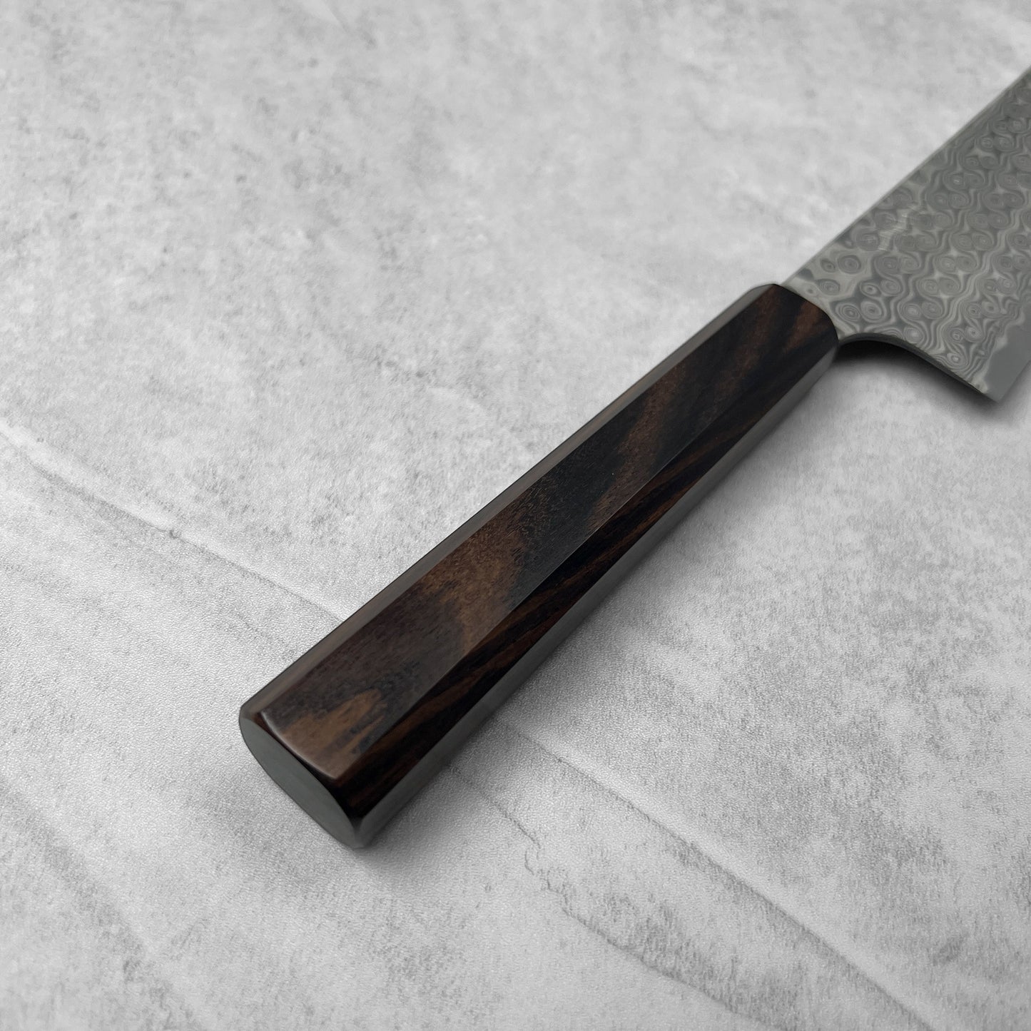Nigara Hamono Anmon "Raindrop Damascus" SG2 Kiritsuke Gyuto 210mm
