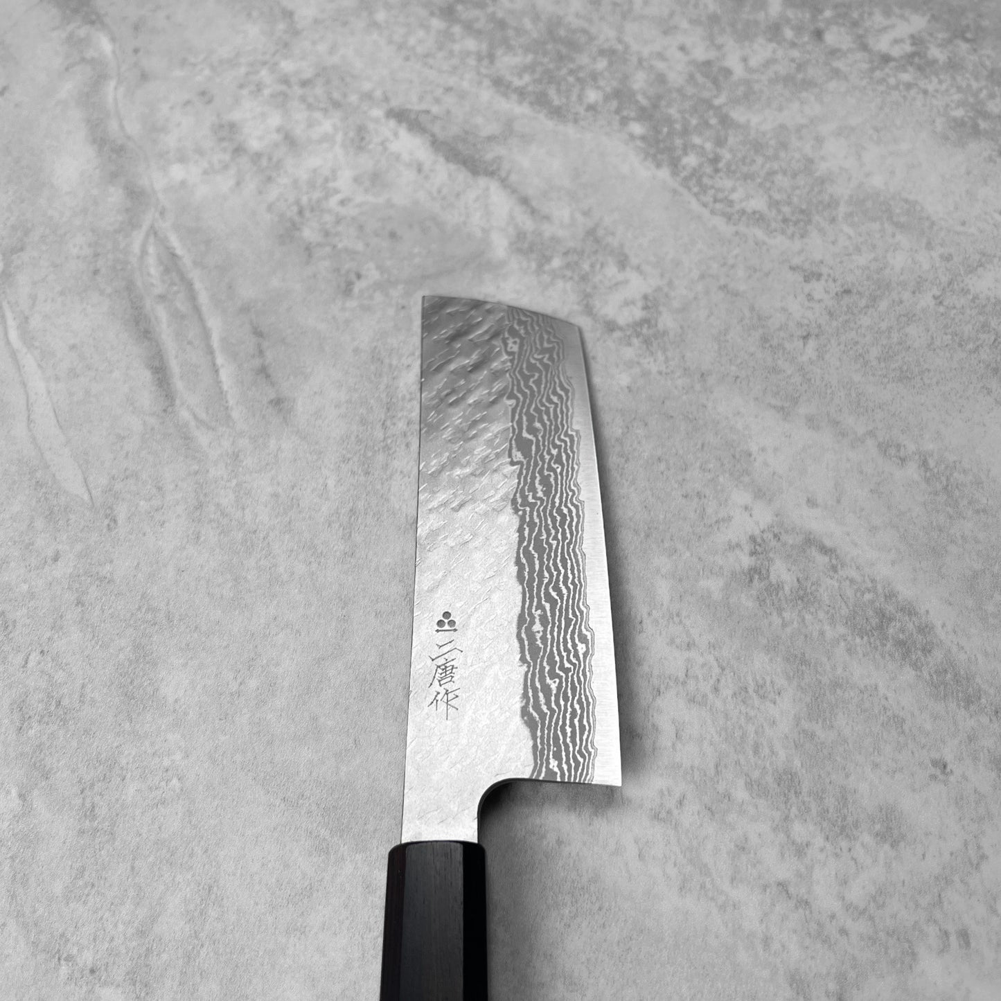 Nigara Hamono VG10 Tsuchime Damascus Nakiri 165mm