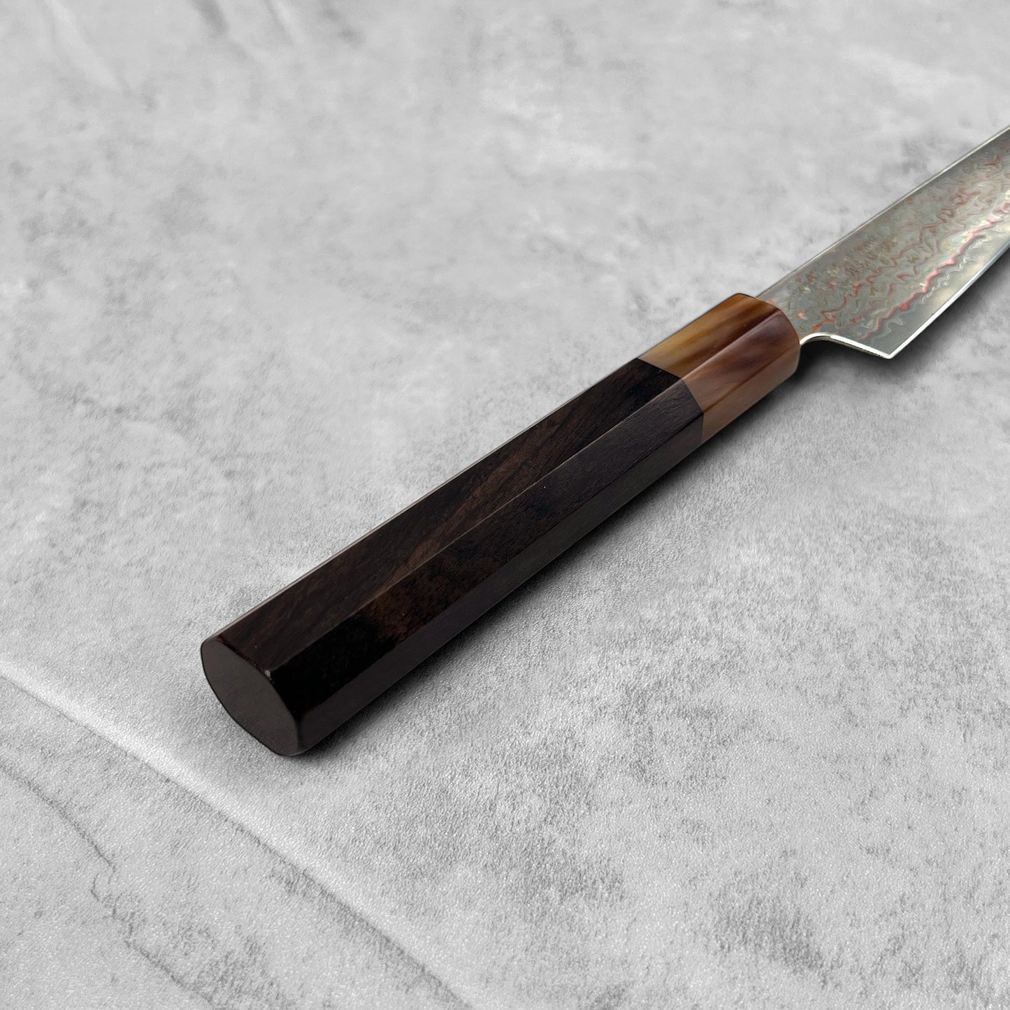 Hatsukokoro Kujaku V-Toku2 Rainbow Damascus Petty 150mm