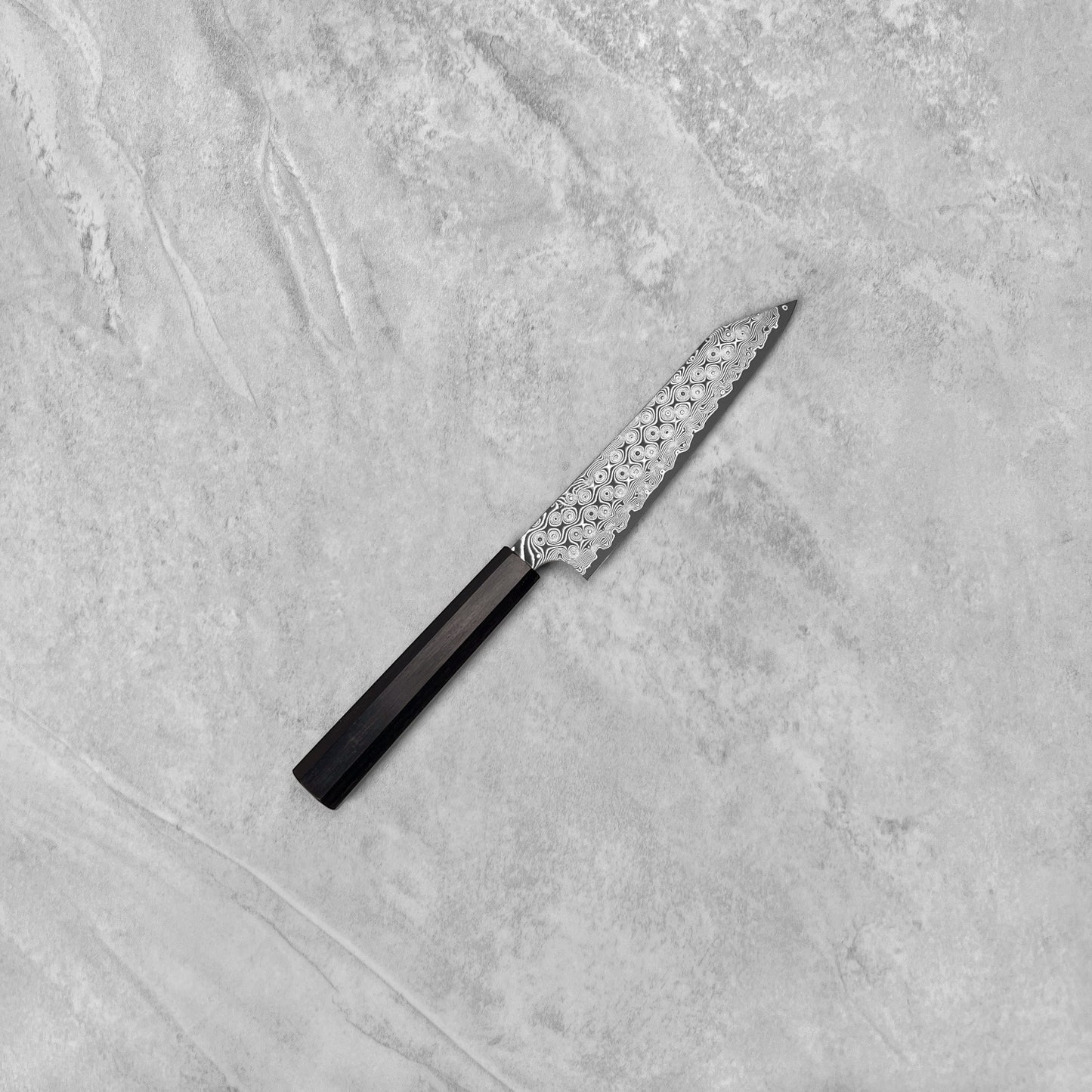 Nigara Hamono Anmon "Raindrop Damascus" SG2 Kiritsuke Petty 150mm