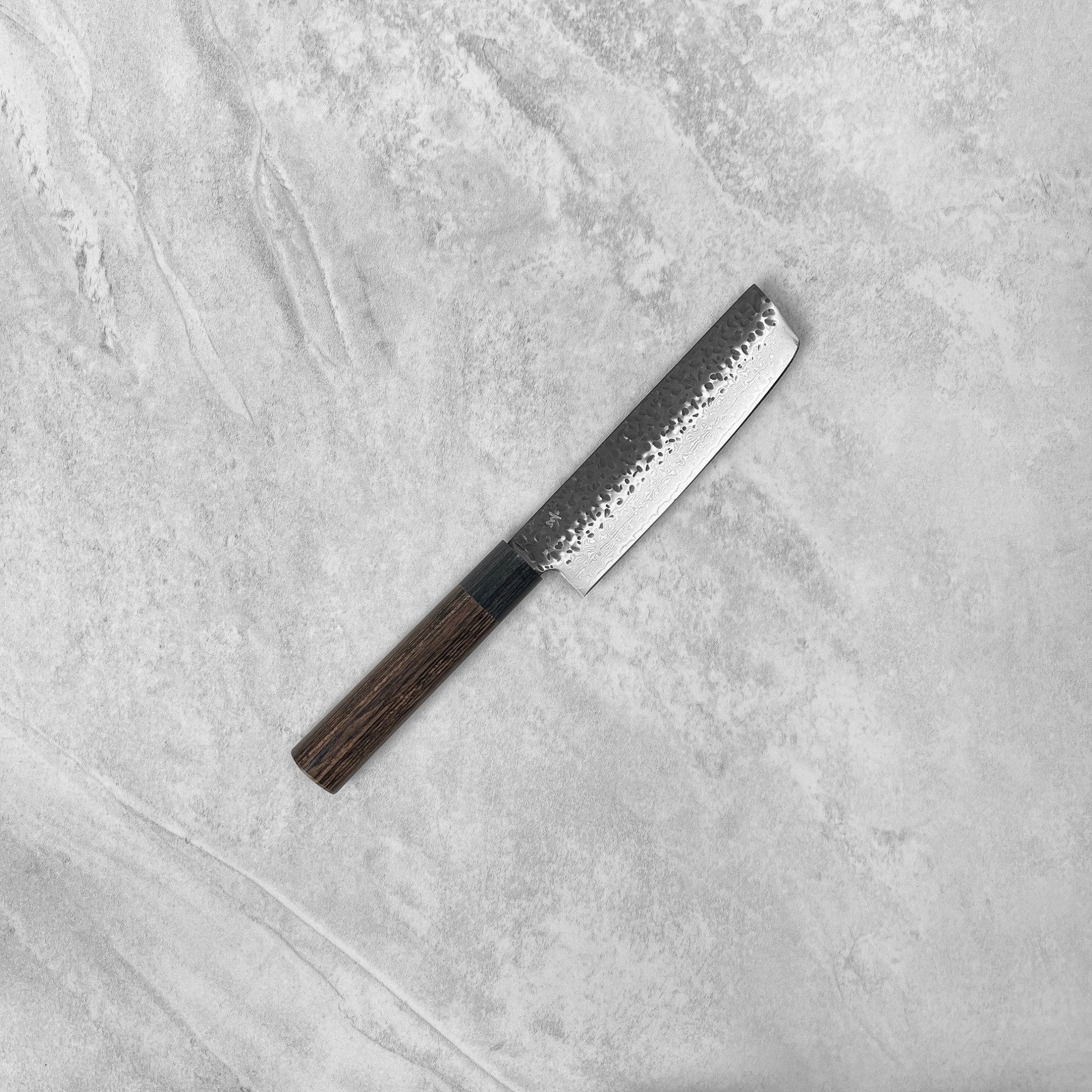 Shizu Hamono Gen VG10 Kurouchi Damascus Nakiri – Semiblack