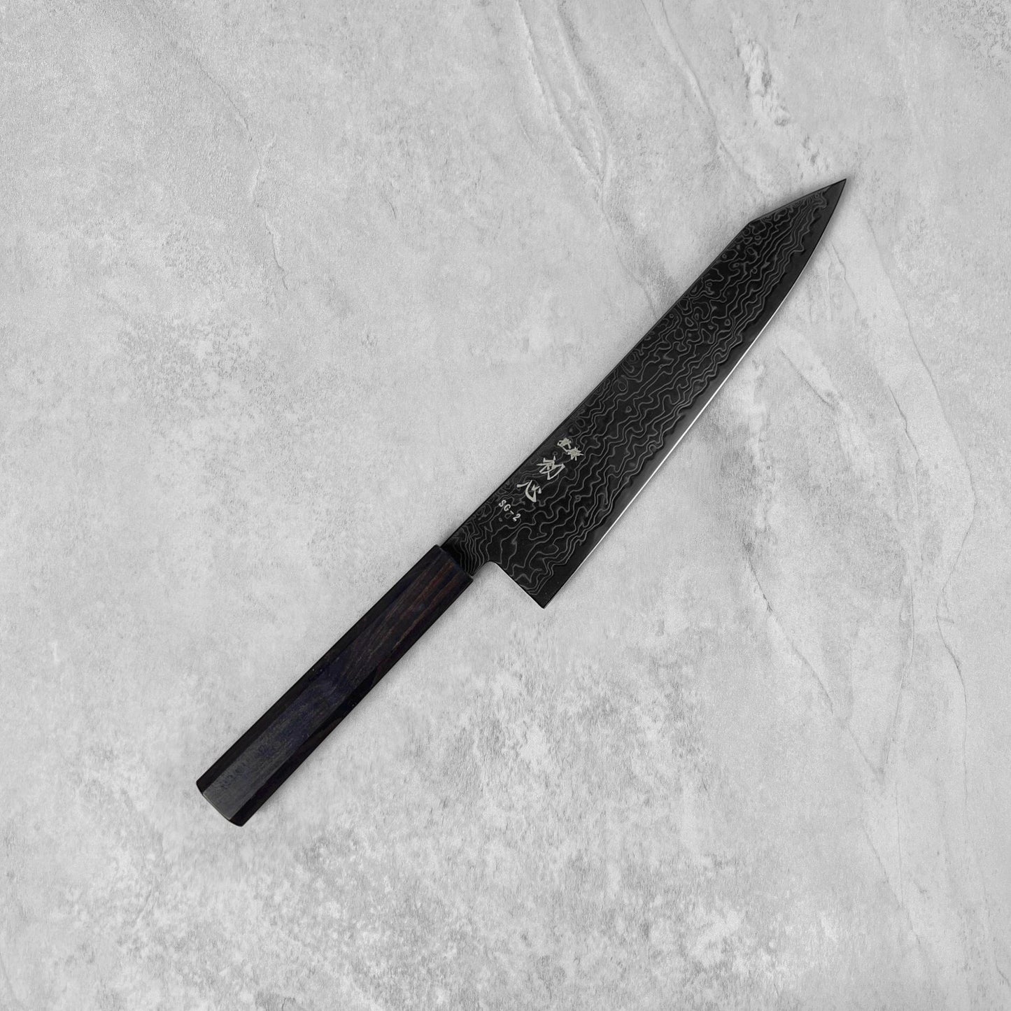Hatsukokoro Ryuhyo Black SG2 Damascus Kiritsuke Gyuto