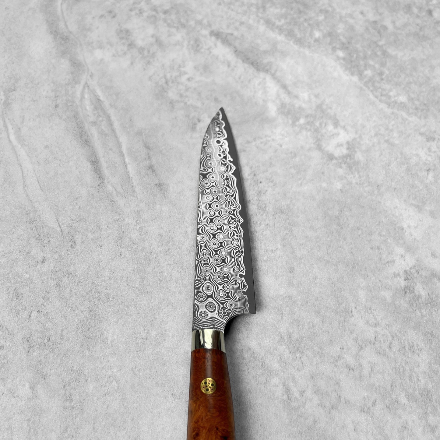 Nigara Hamono Anmon "Raindrop Damascus" SG2 Karin Western Petty 150mm