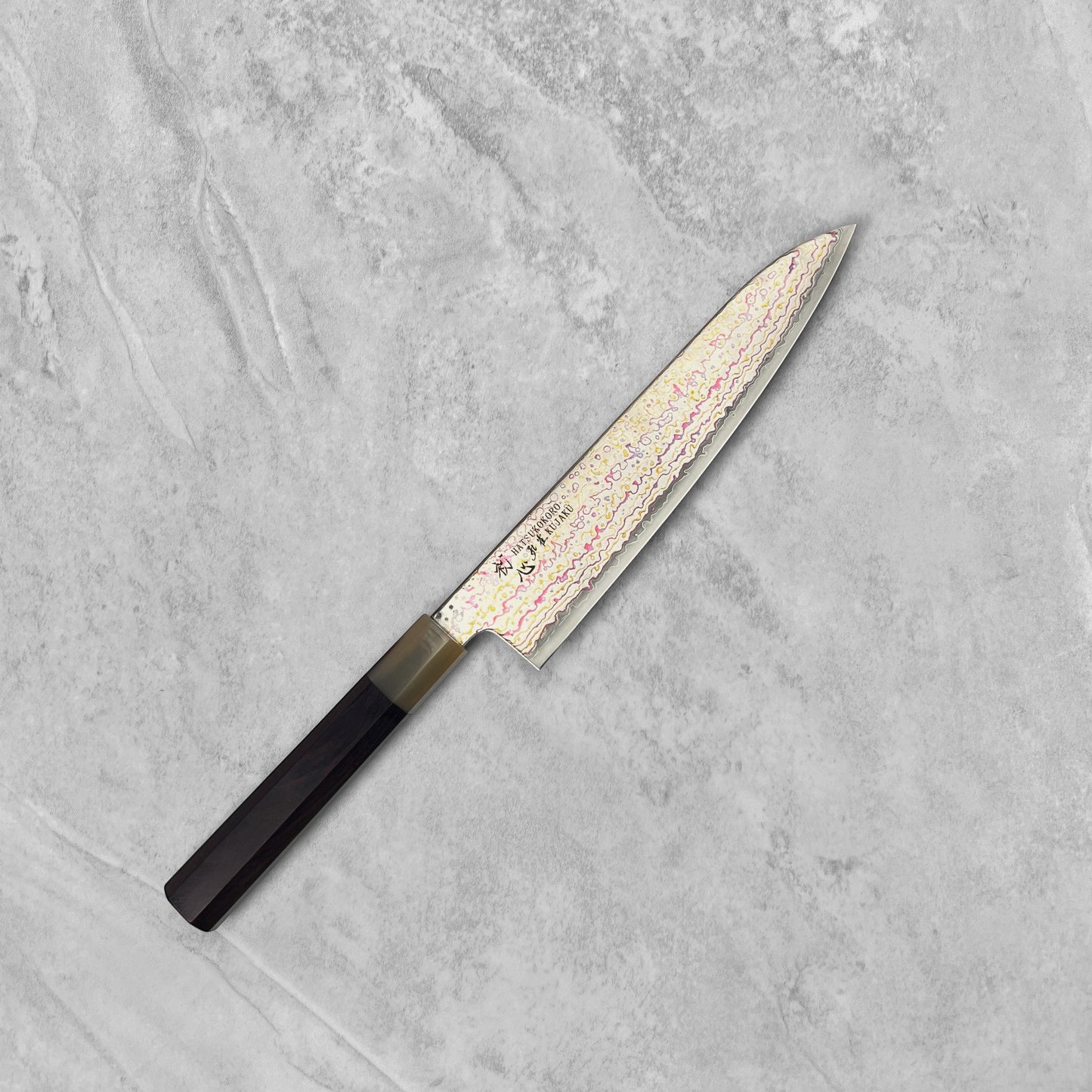 Hatsukokoro Kujaku V-Toku2 Rainbow Damascus Gyuto 210mm
