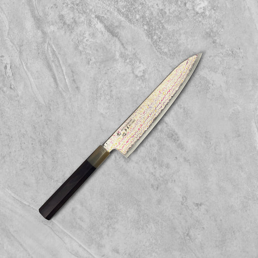 Hatsukokoro Kujaku V-Toku2 Rainbow Damascus Gyuto 210mm