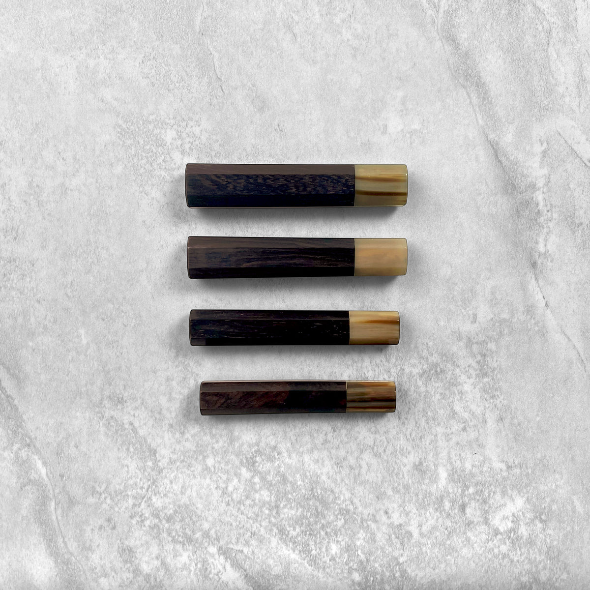 Ebony Octagonal Handle with White Buffalo Horn Ferrule