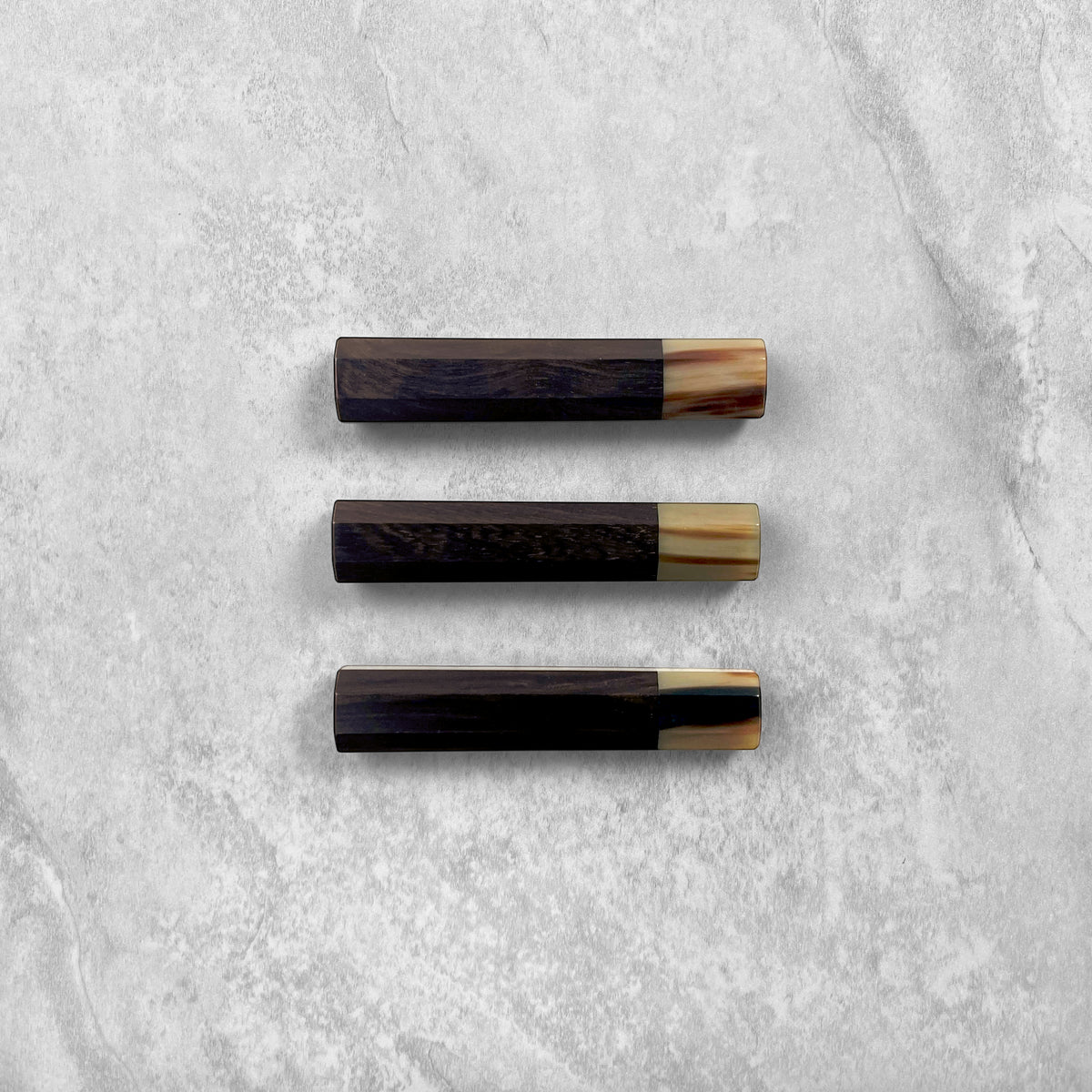 Ebony Octagonal Handle with White Buffalo Horn Ferrule