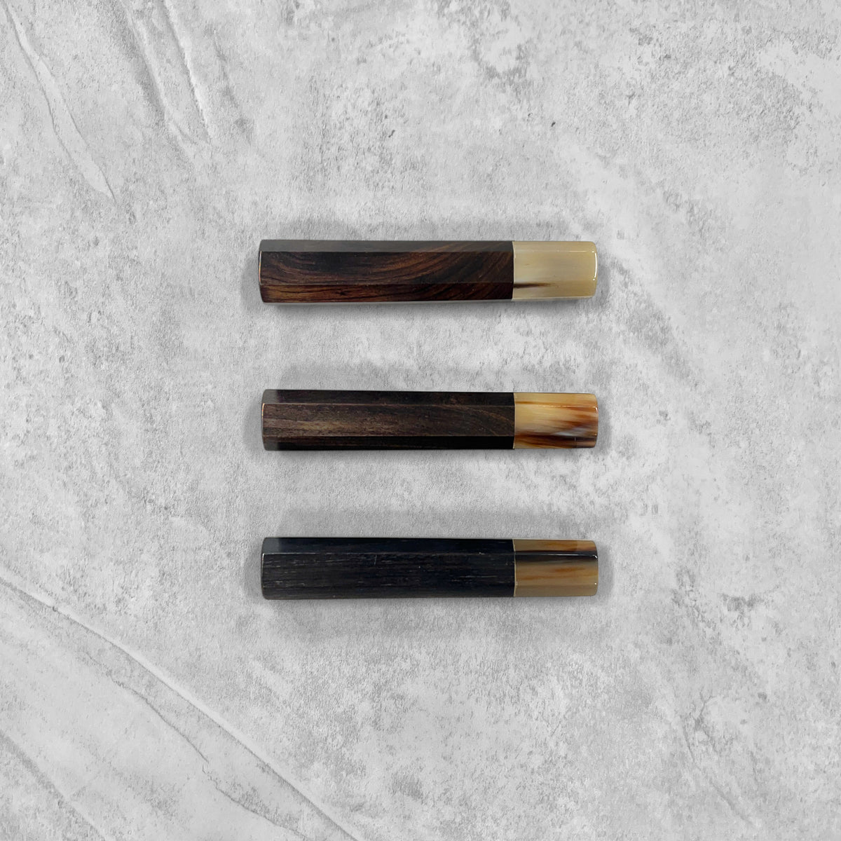Ebony Octagonal Handle with White Buffalo Horn Ferrule
