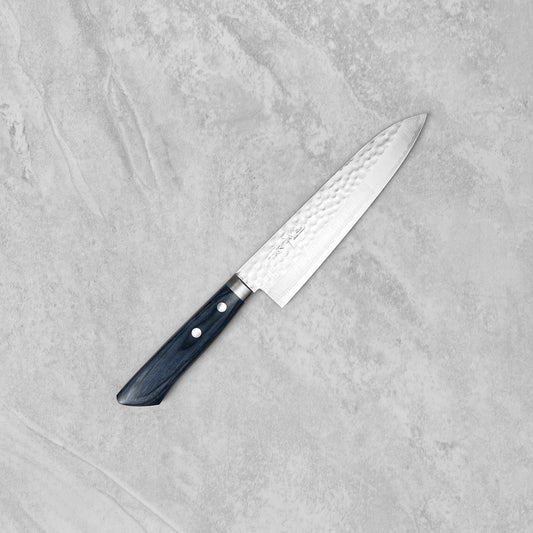 Masutani Kokuryu VG10 Damascus Tsuchime Blue Western Gyuto 180mm
