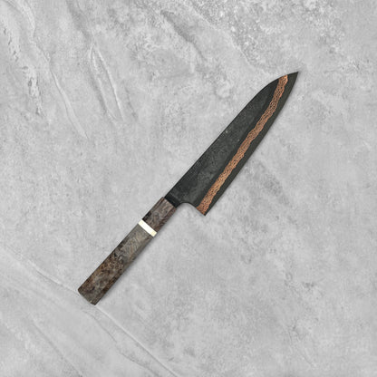 Hatsukokoro Yorokobi SLD Kurouchi Copper Damascus Gyuto
