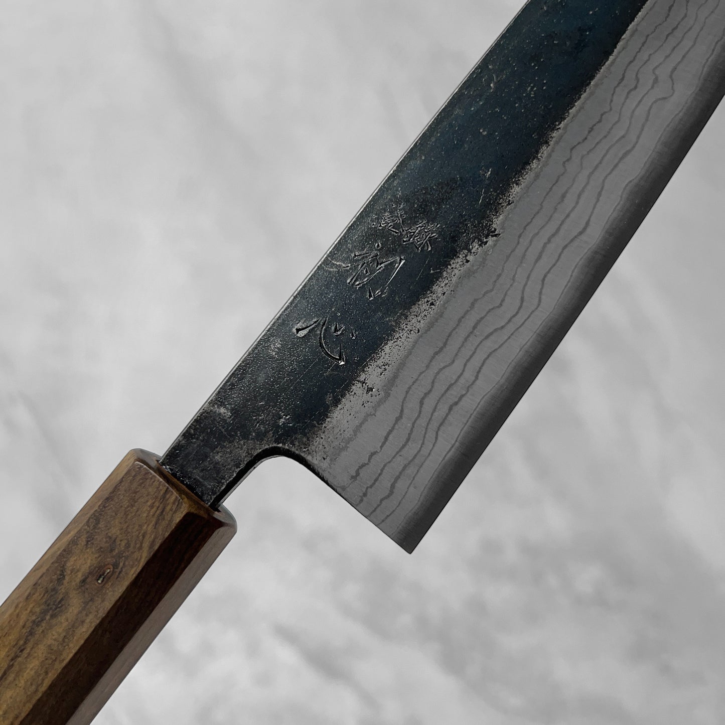 Hatsukokoro Kumokage Blue #2 Kurouchi Damascus Bunka 180mm