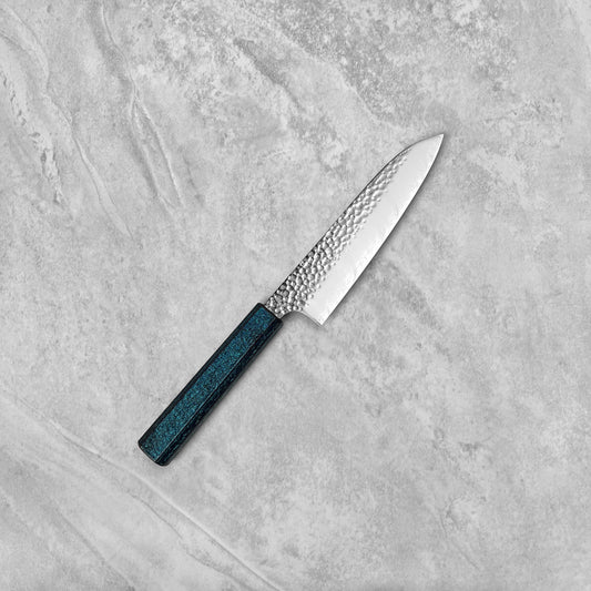 Seki Kanetsugu Shiun VG10 Cerulean Blue Santoku 170mm