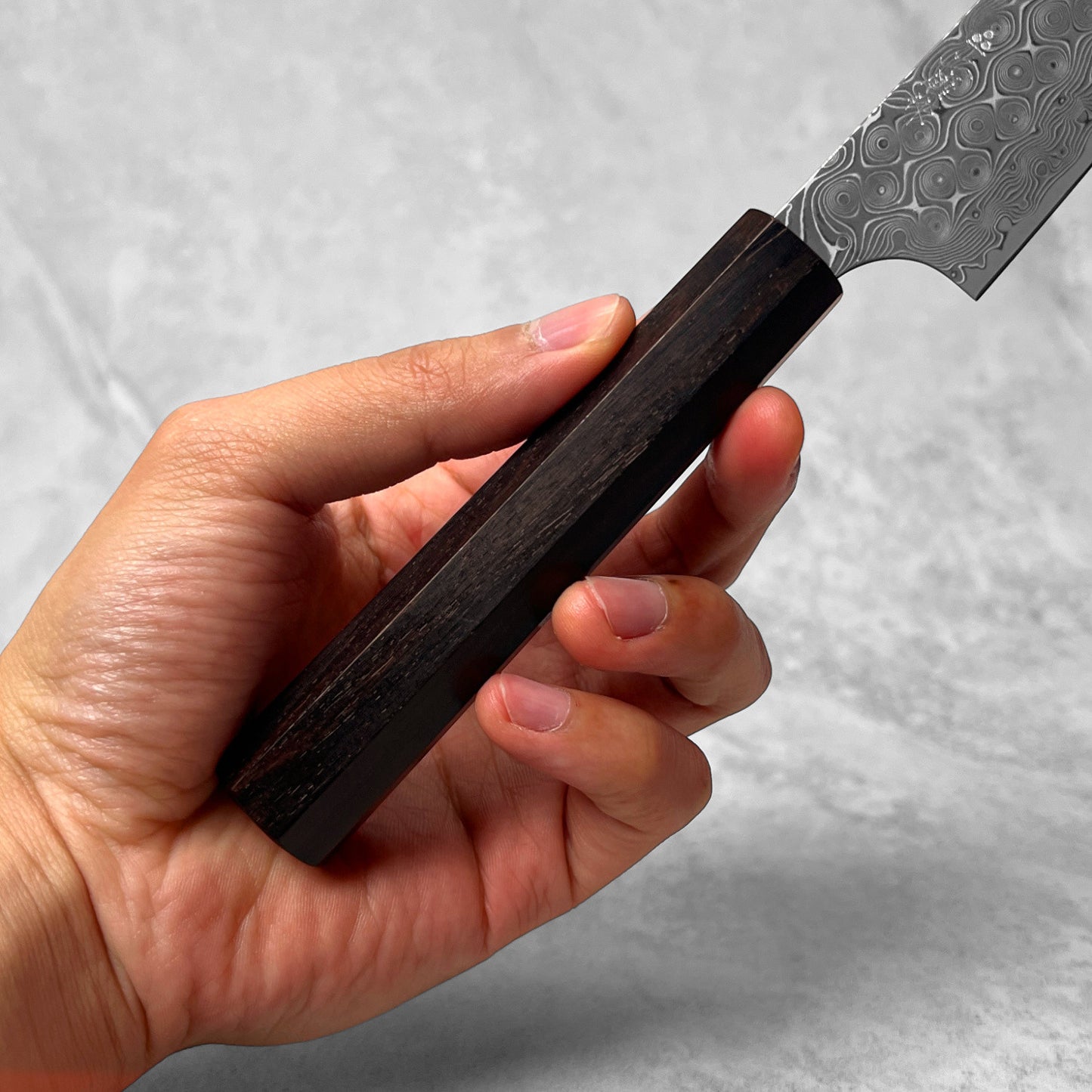 Nigara Hamono Anmon "Raindrop Damascus" SG2 Kiritsuke Petty 150mm