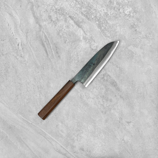 Hatsukokoro Kokugei Blue #1 Kurouchi Santoku 165mm