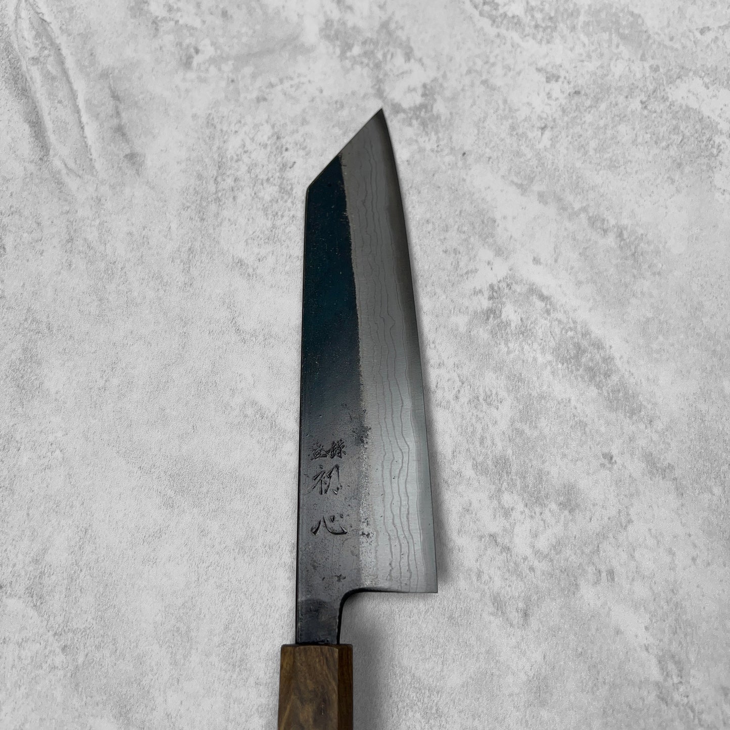 Hatsukokoro Kumokage Blue #2 Kurouchi Damascus Bunka 180mm