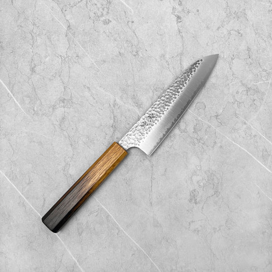Seki Kanetsugu Shiun VG10 Burnt Lacquer Santoku 170mm