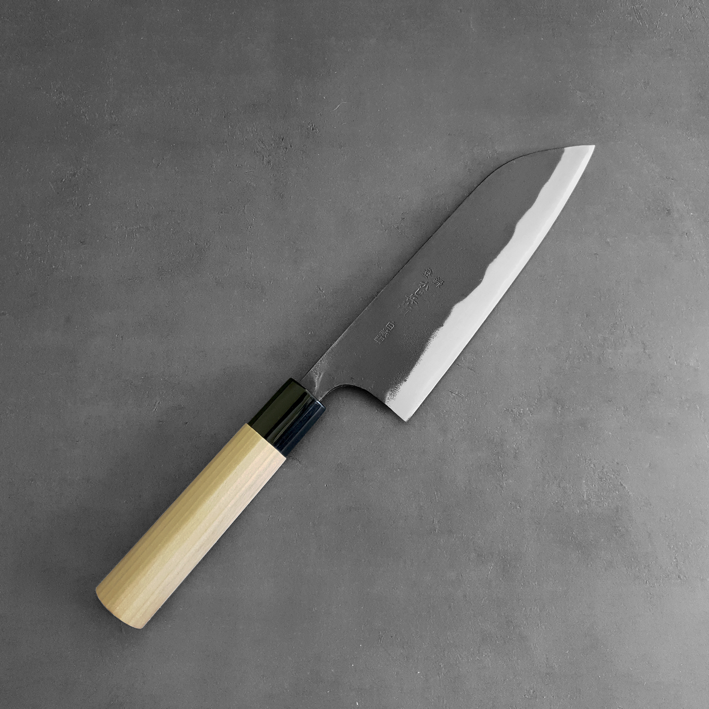 Kajibe Santoku 165mm Chef Knife Black Kurouchi Finish Singapore